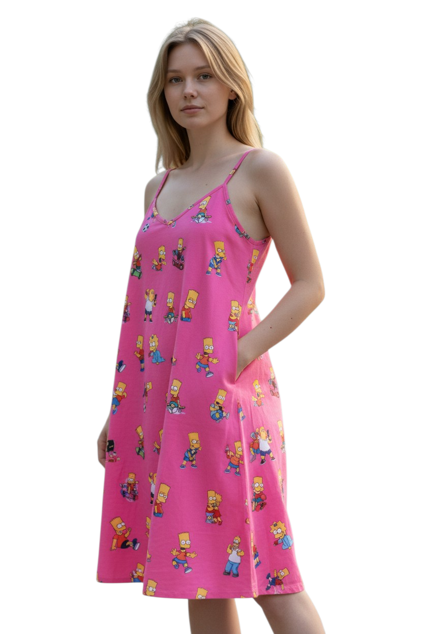 Pink Simpson Strappy Dress