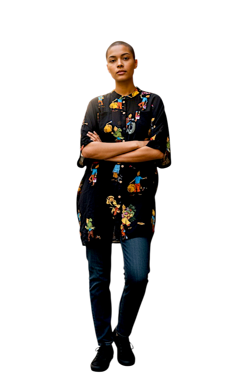 Tin Tin Printed Jacket Cum Dress