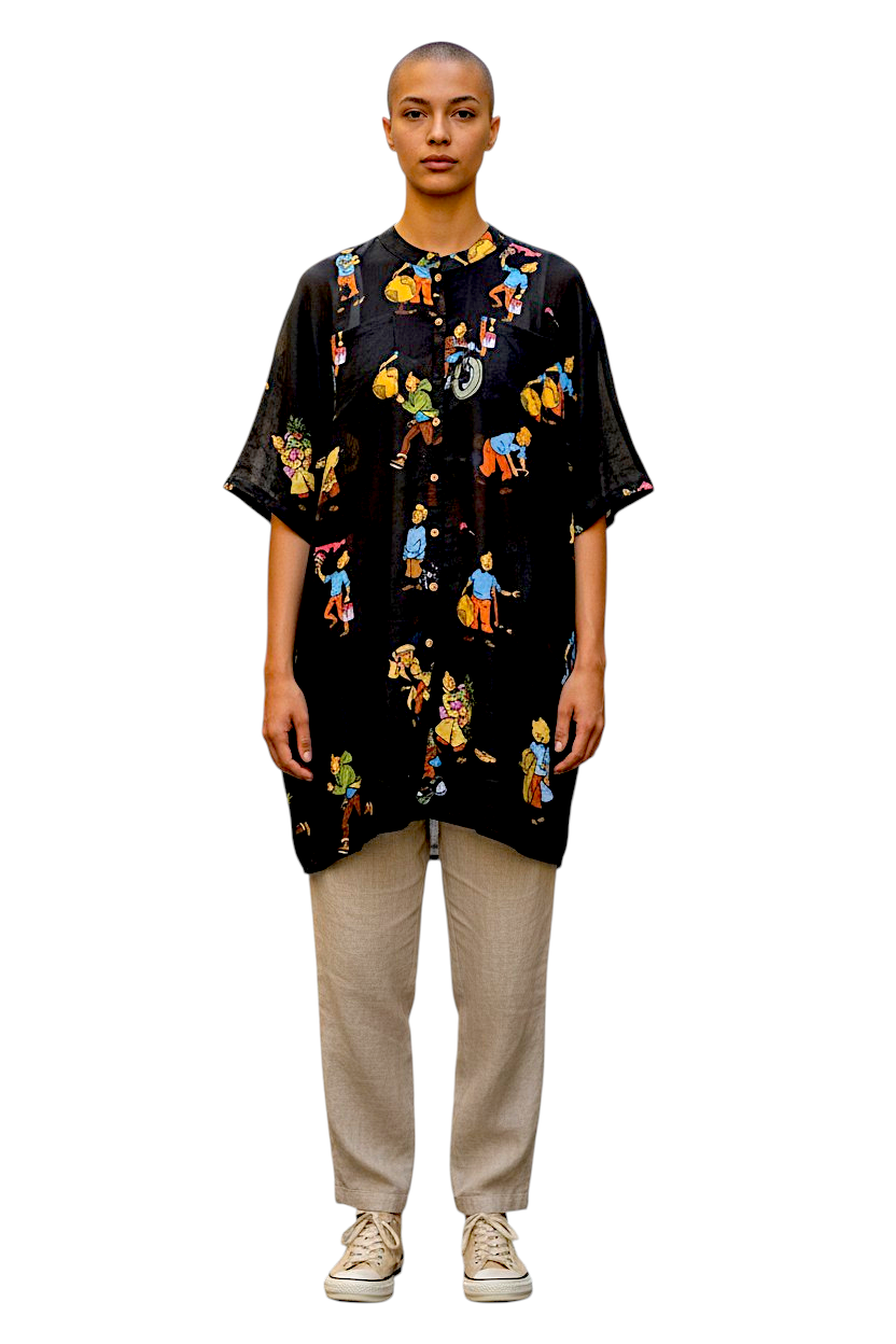 Tin Tin Printed Jacket Cum Dress