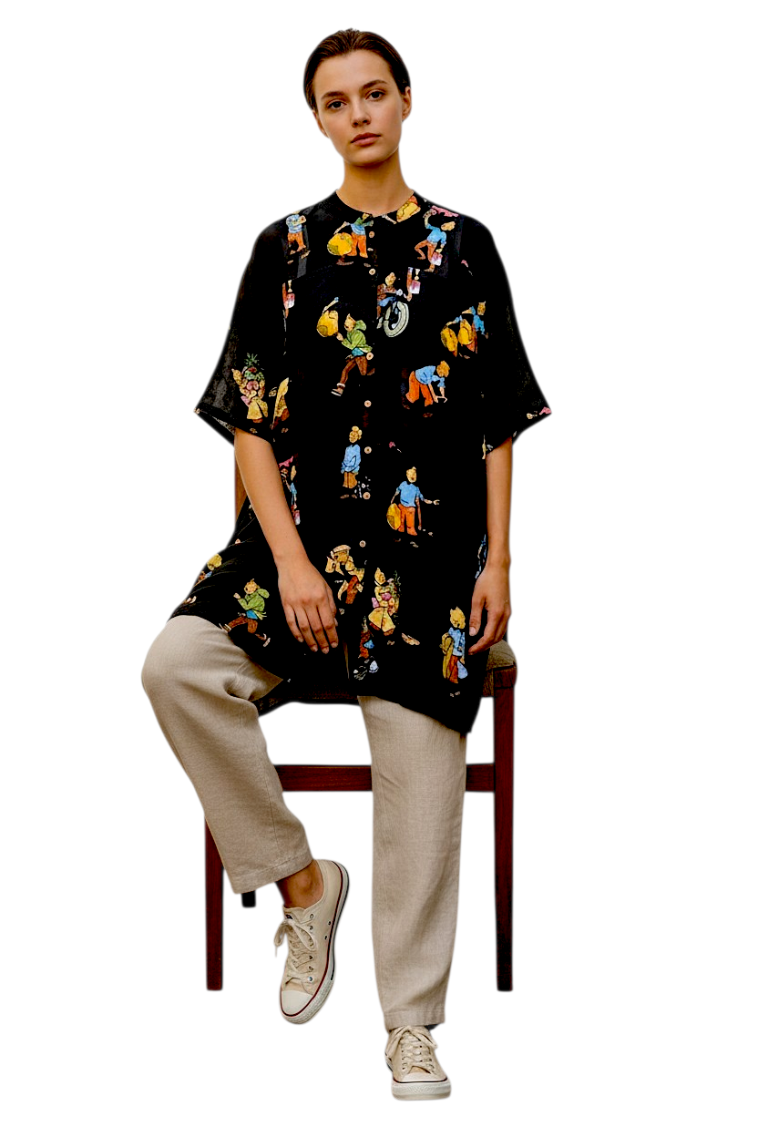 Tin Tin Printed Jacket Cum Dress