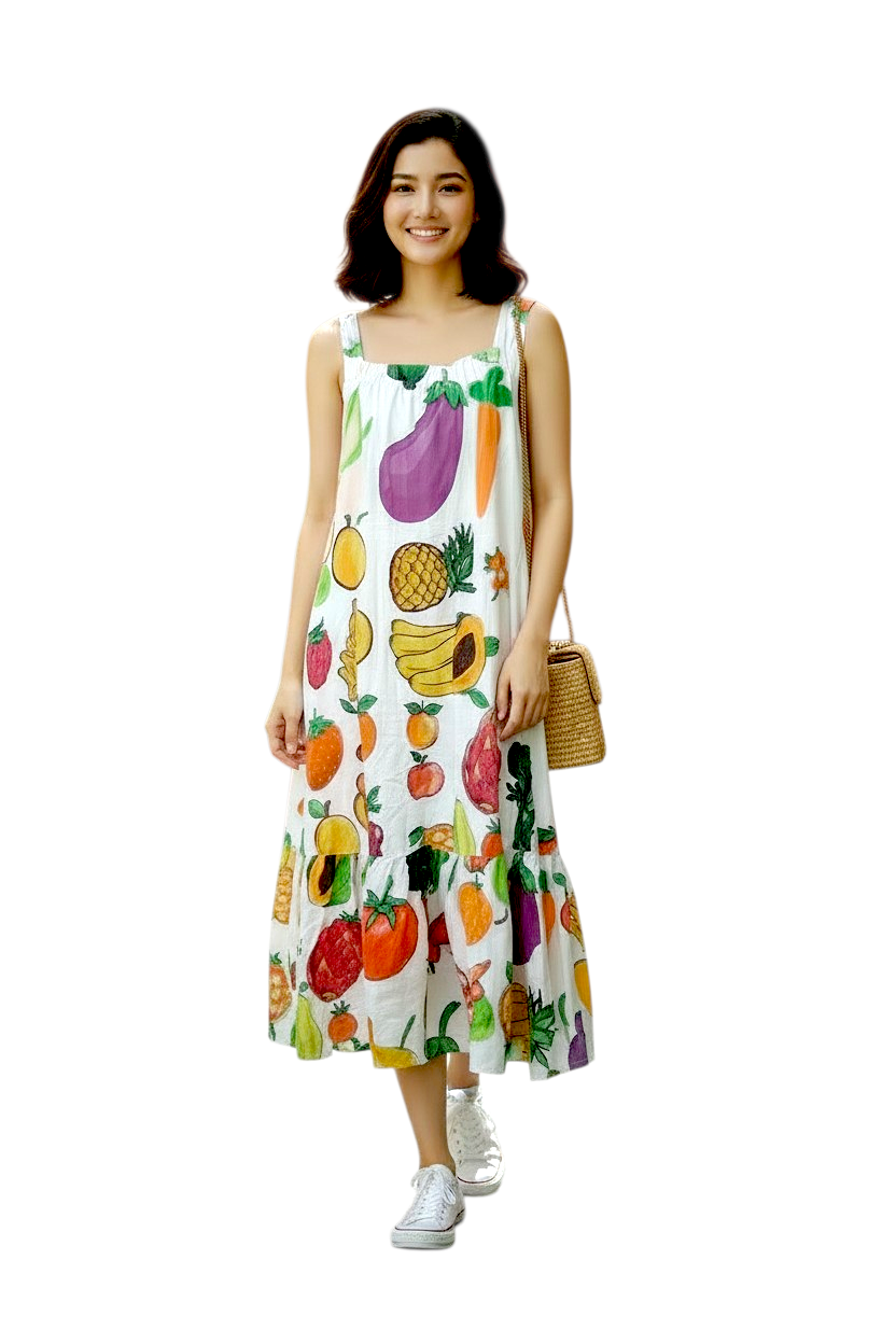 Vegetable Printed Fun Dress