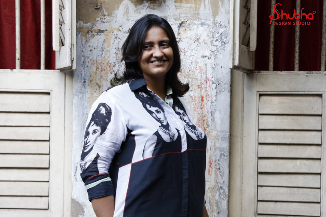 Organic Cotton Audrey Hepburn Printed Kurta Cum Jacket Dress