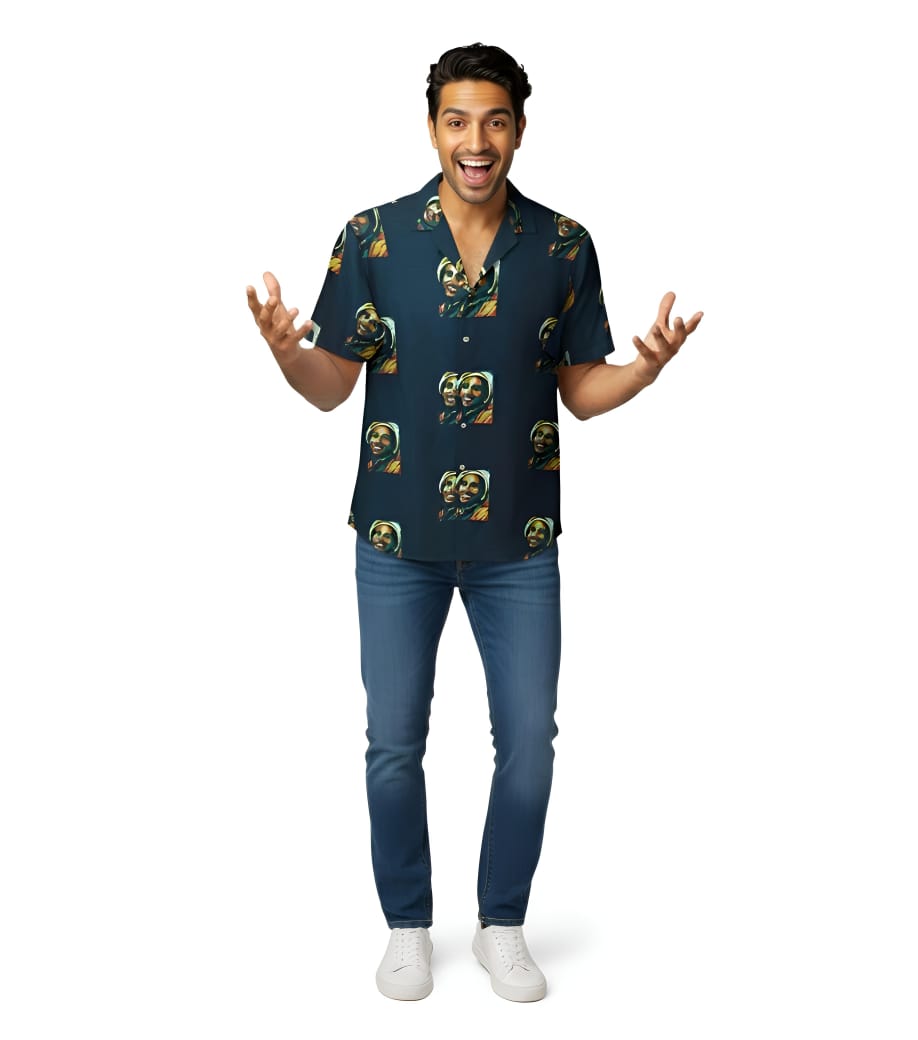 Bob Marley Charcoal Black and Coloured Shirt