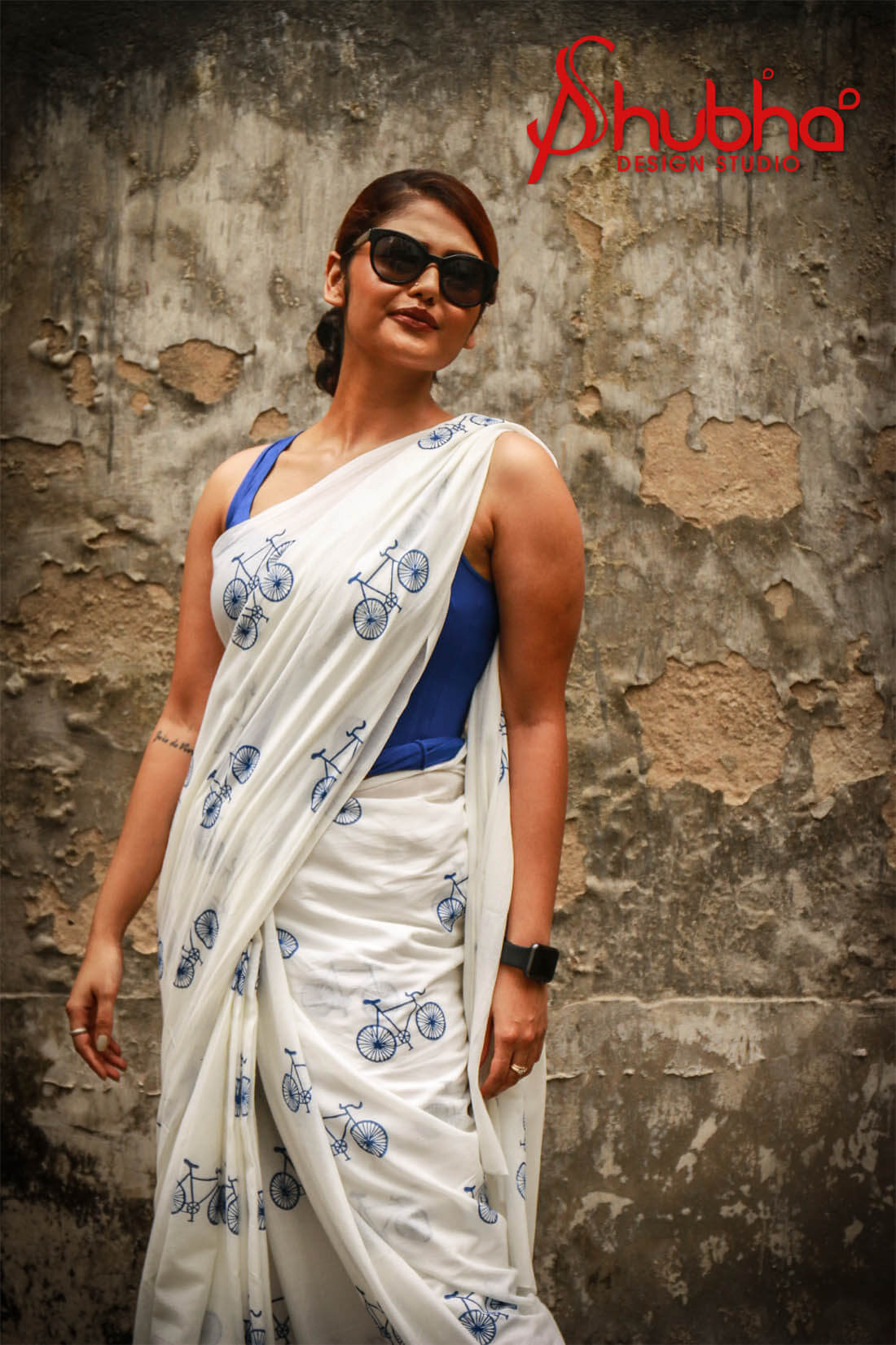 Bicycle Printed Saree
