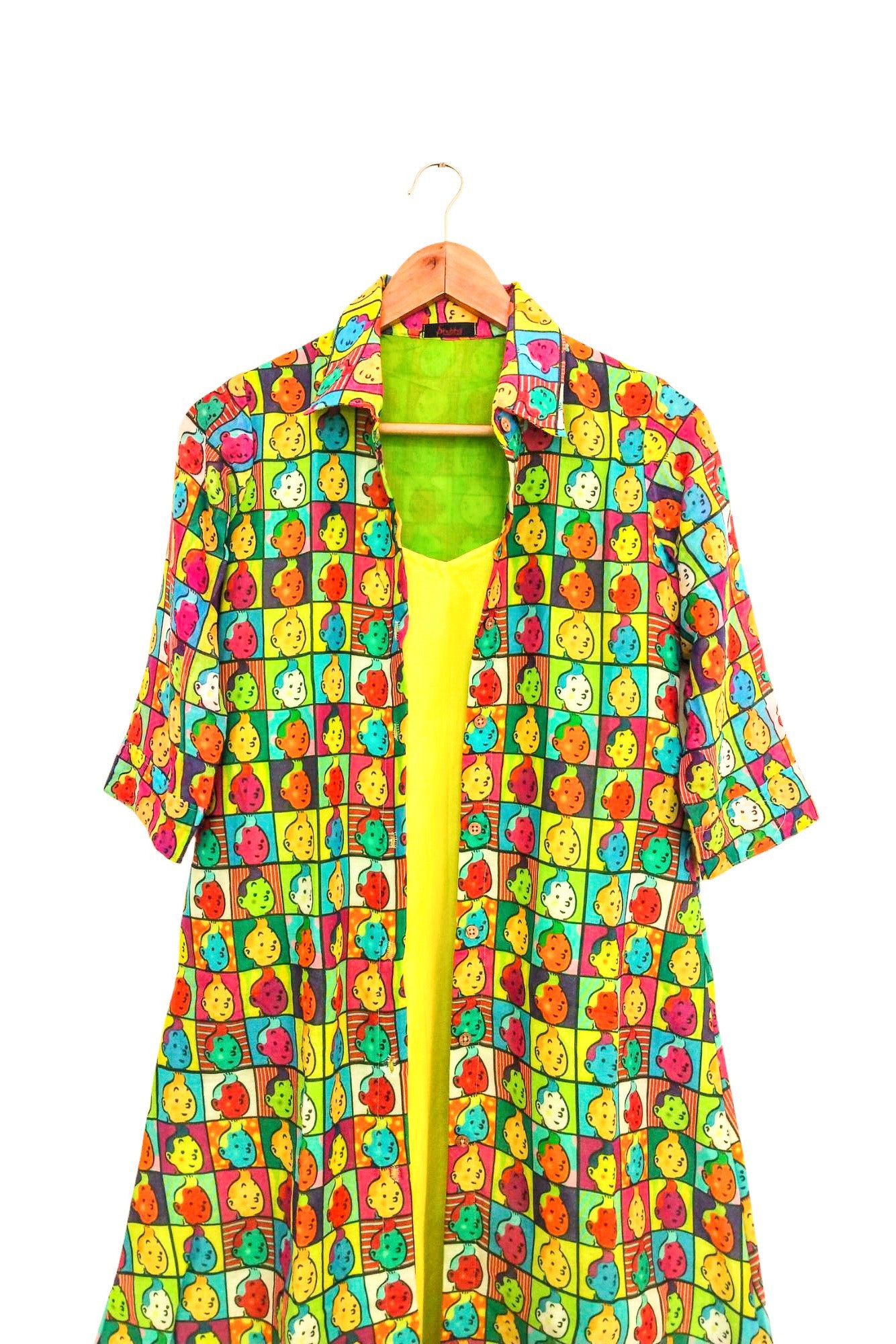 Tin Tin Jacket Set with an Inner Yellow Dress