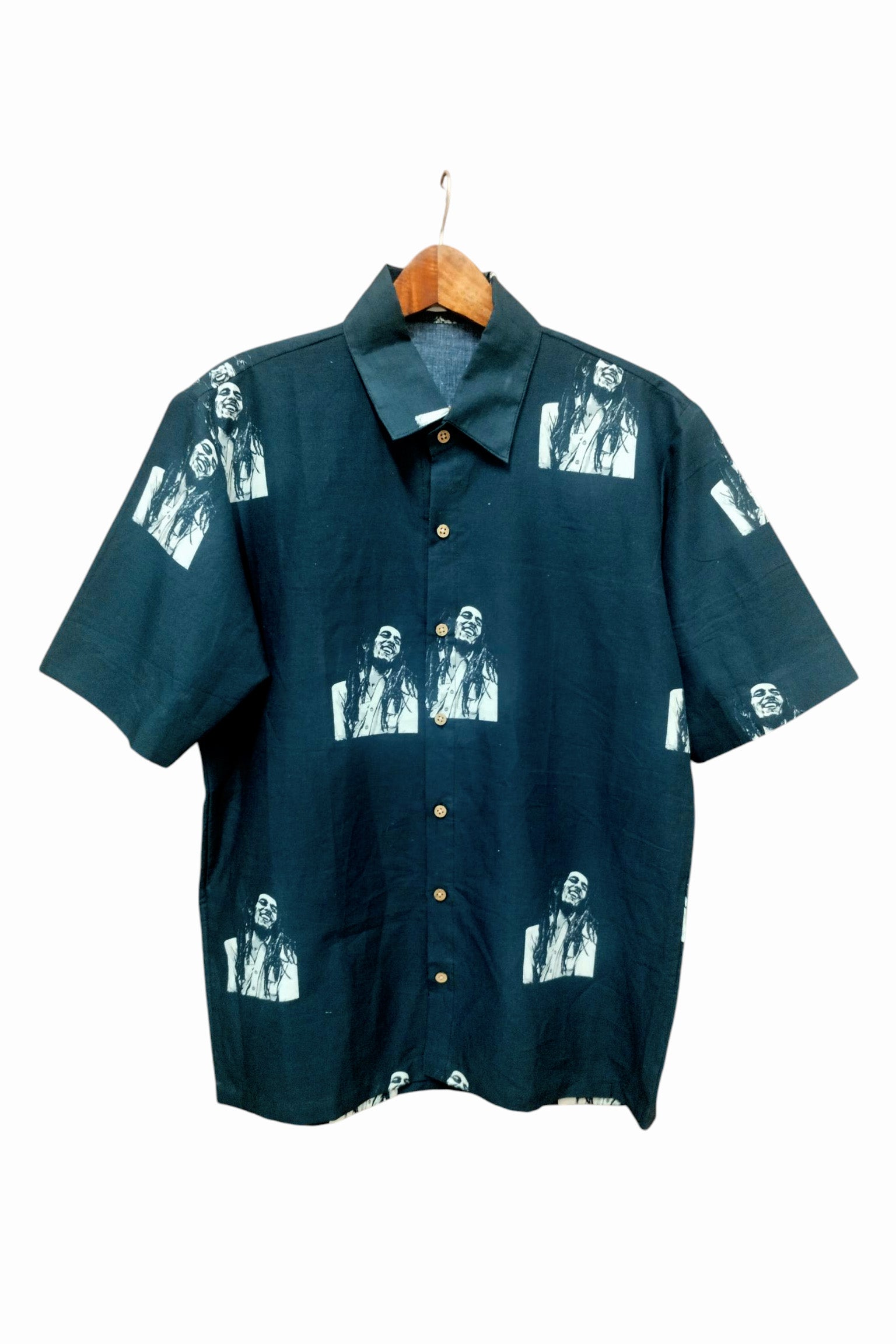 Bob Marley Charcoal Black and White Shirt