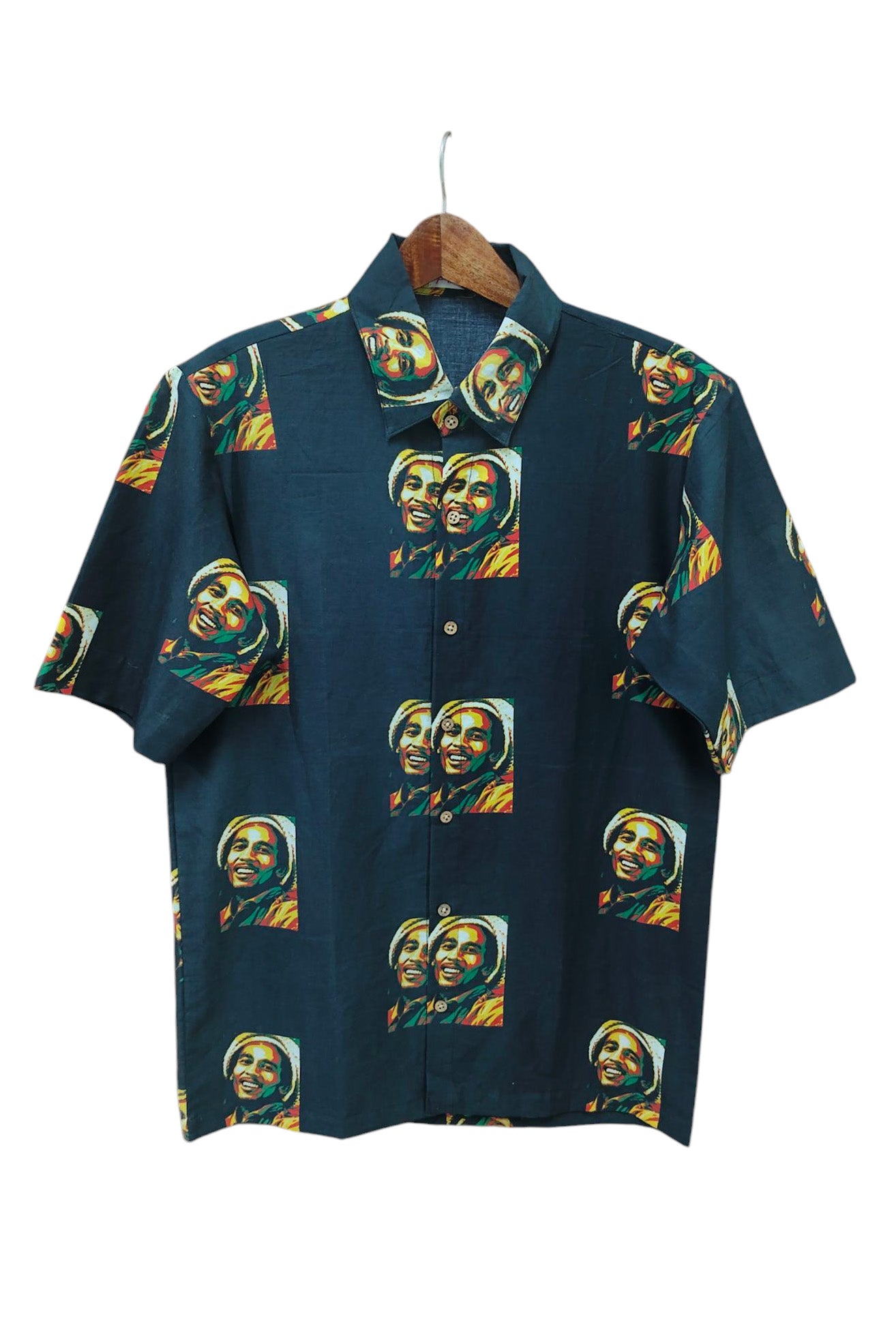 Bob Marley Charcoal Black and Coloured Shirt