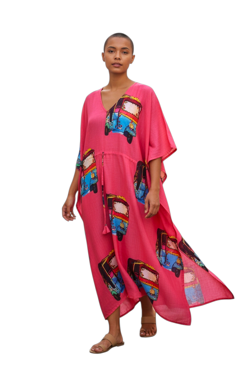 Pink Quirky Auto Kaftan