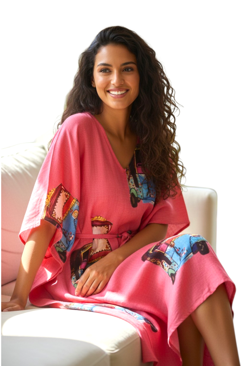 Pink Quirky Auto Kaftan
