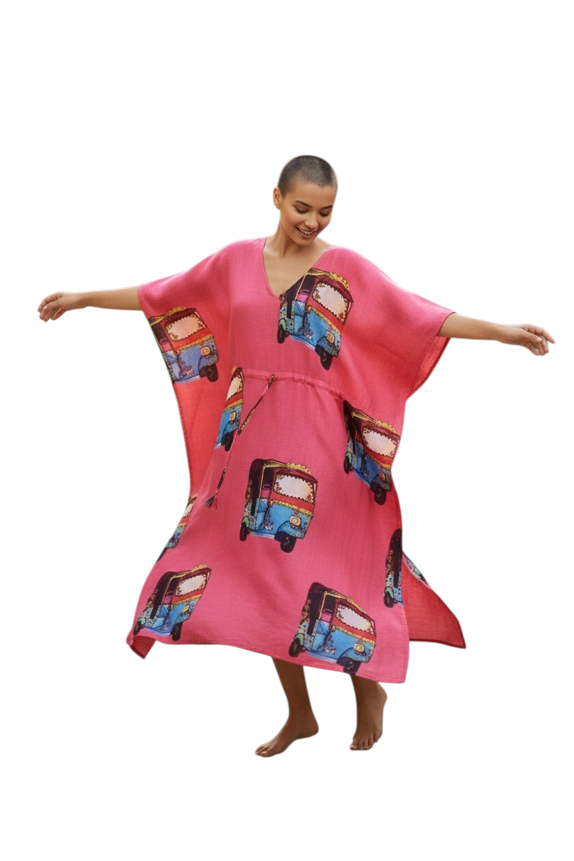 Pink Quirky Auto Kaftan