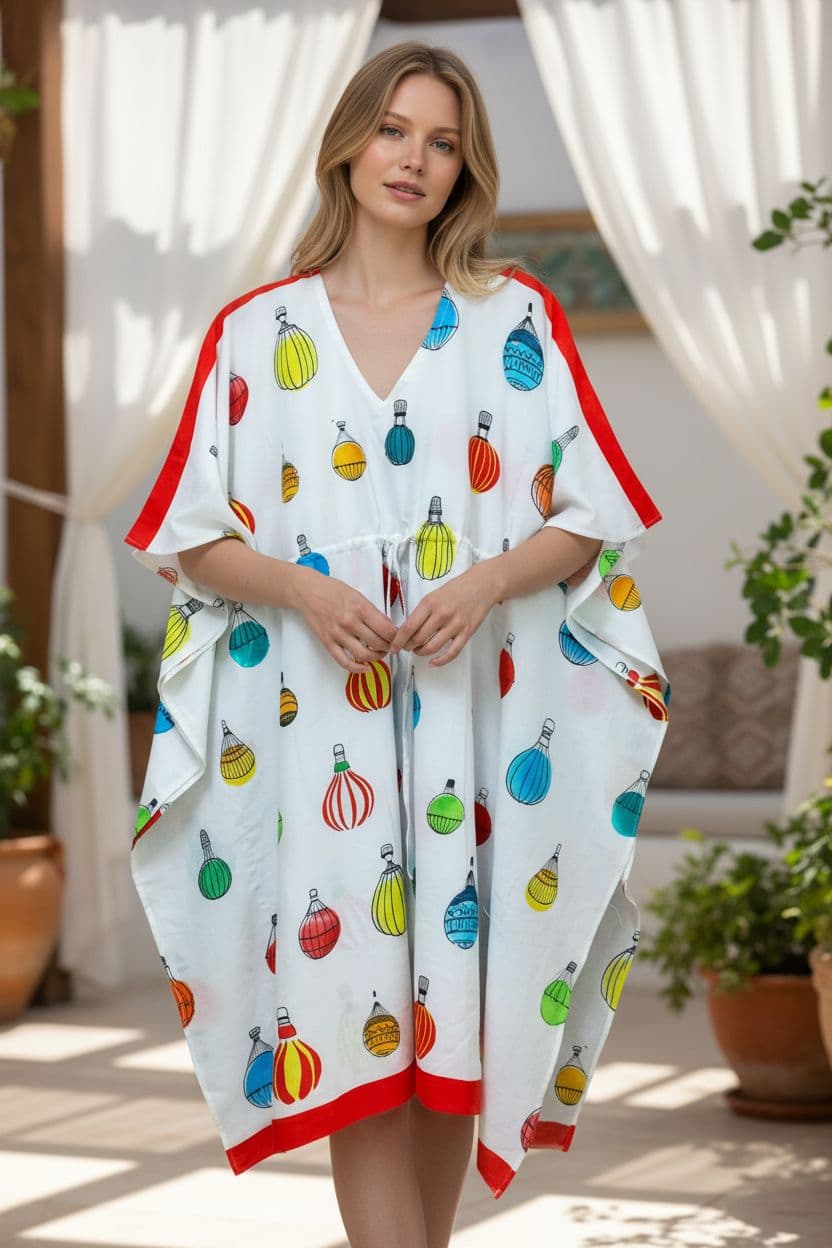 Parachute Printed Kaftan Dress