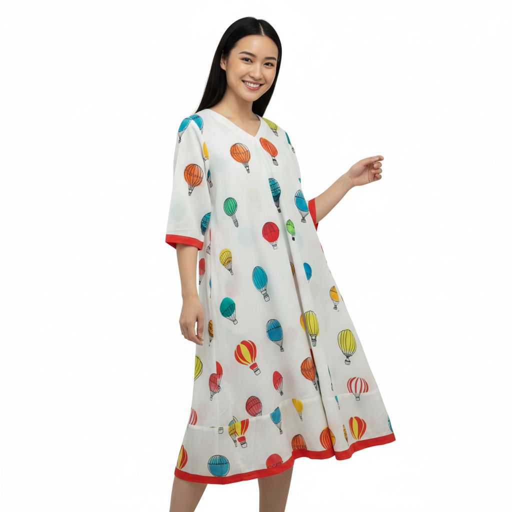 Parachute Printed Comfort A line Dress