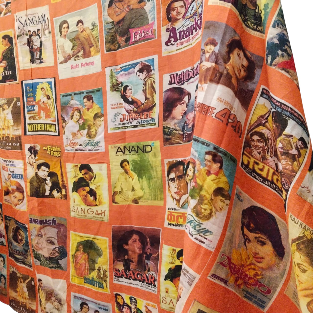 Bollywood Vintage Rustic Poster Collage Stole
