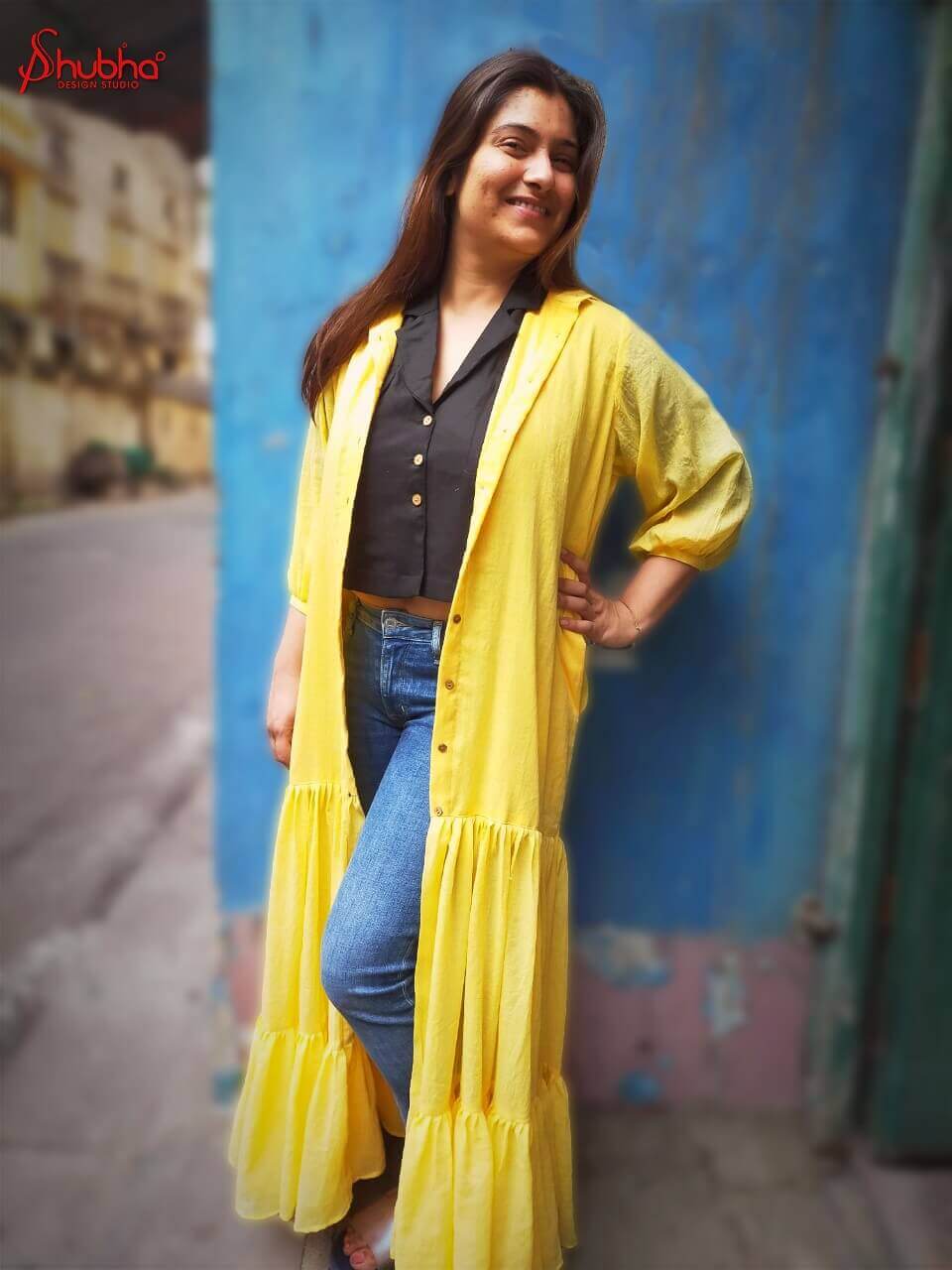 Layered Travel Yellow Jacket Dress