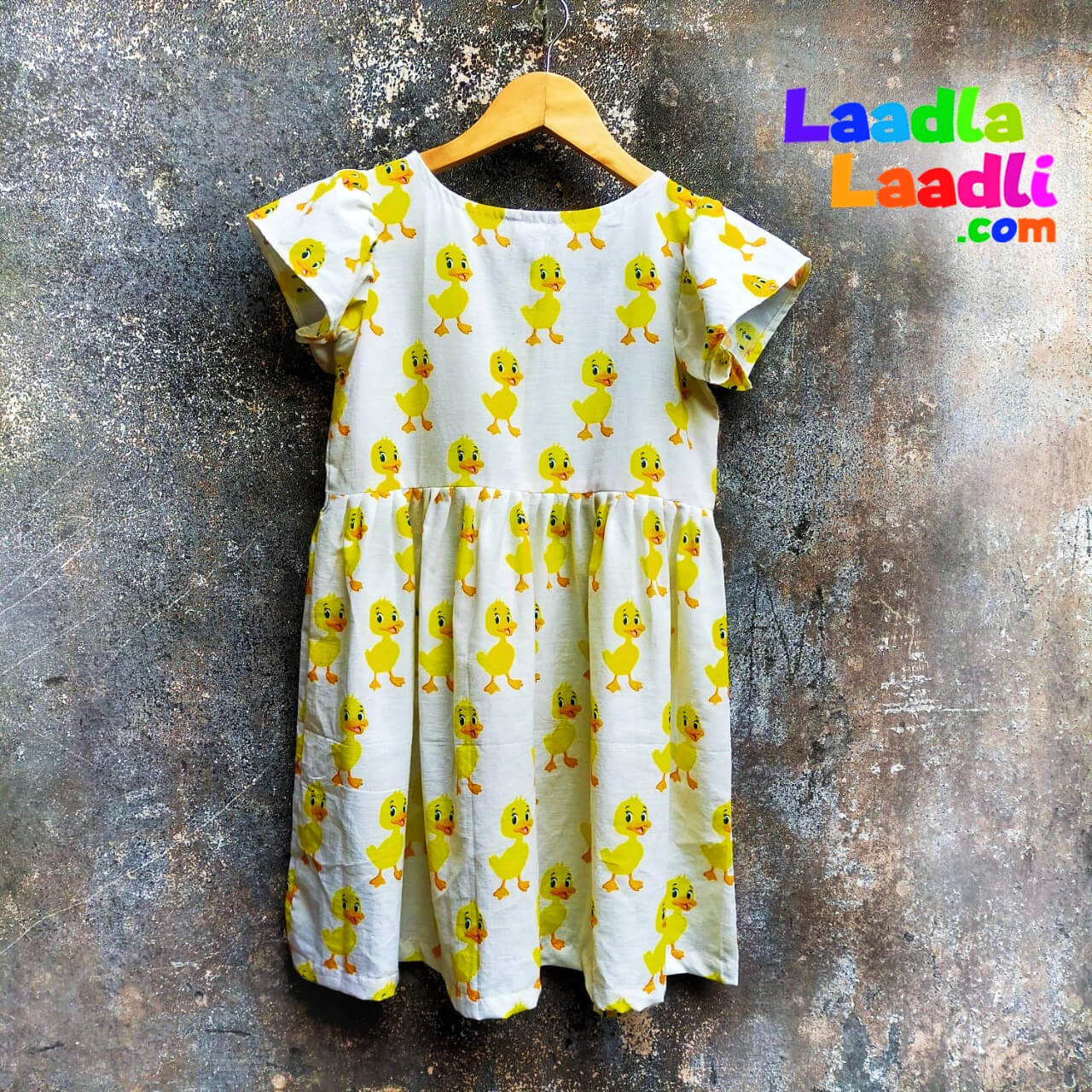 Tweety Bird Printed Organic Cotton White Frock