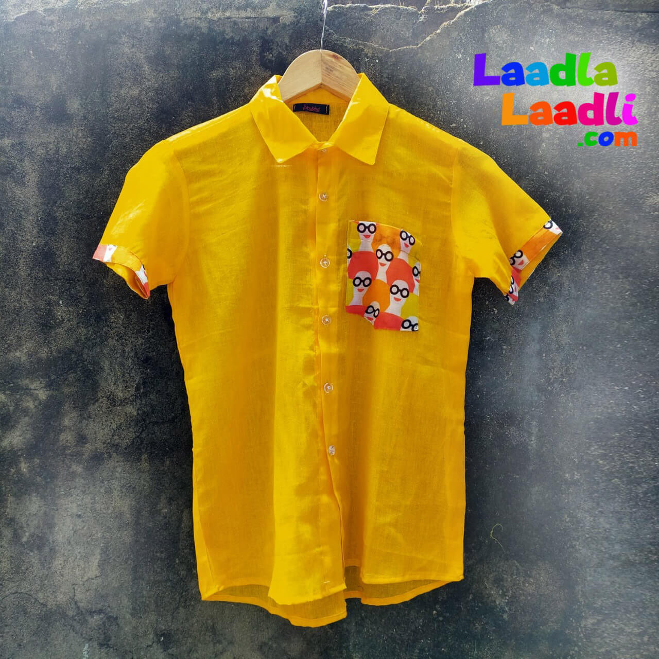 Herbally Processed Yellow Colour Organic Cotton Shirt