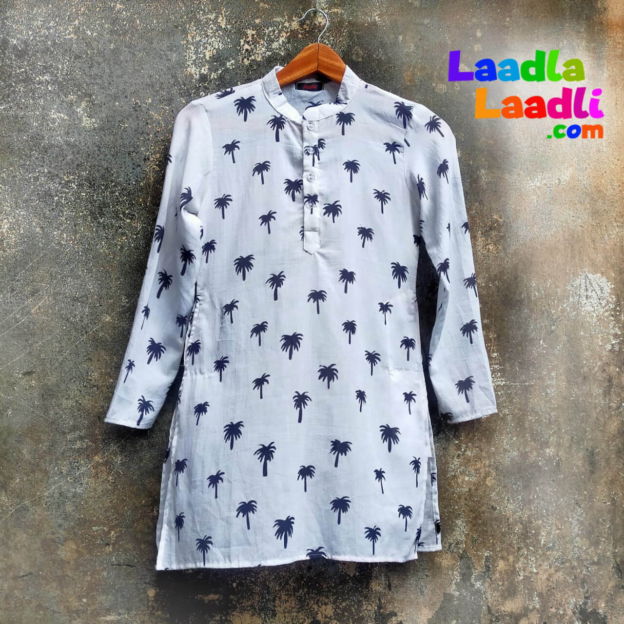 Coconut Printed Organic Cotton Holiday Mood Kurta (For Both Boys And Girls)