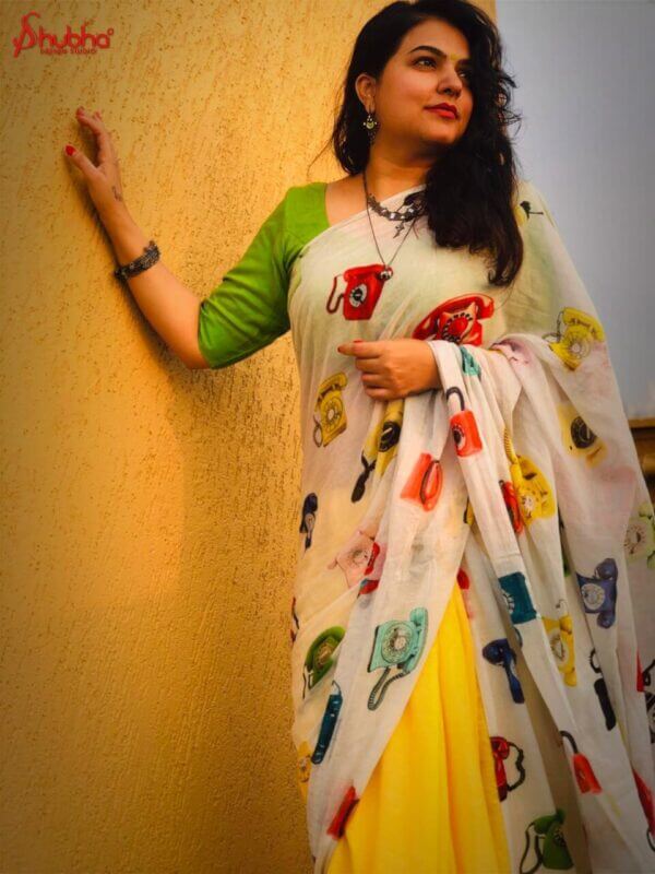 Telephone Printed Saree