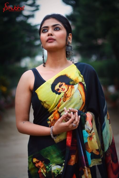 Amrita Shergill Painting Printed Saree
