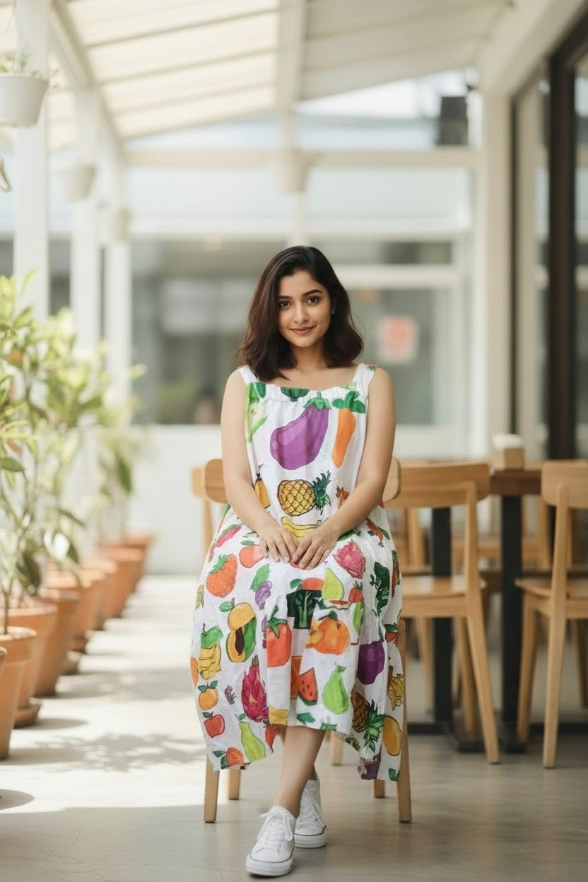 Vegetable Printed Fun Dress