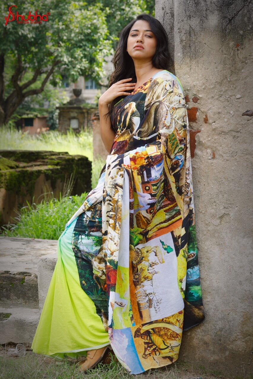 Mahabharata Printed Saree