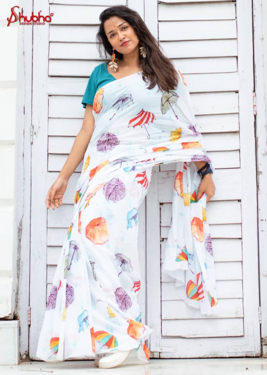 Umbrella Printed Saree