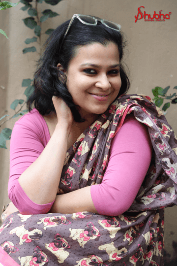 The Pug Printed Saree