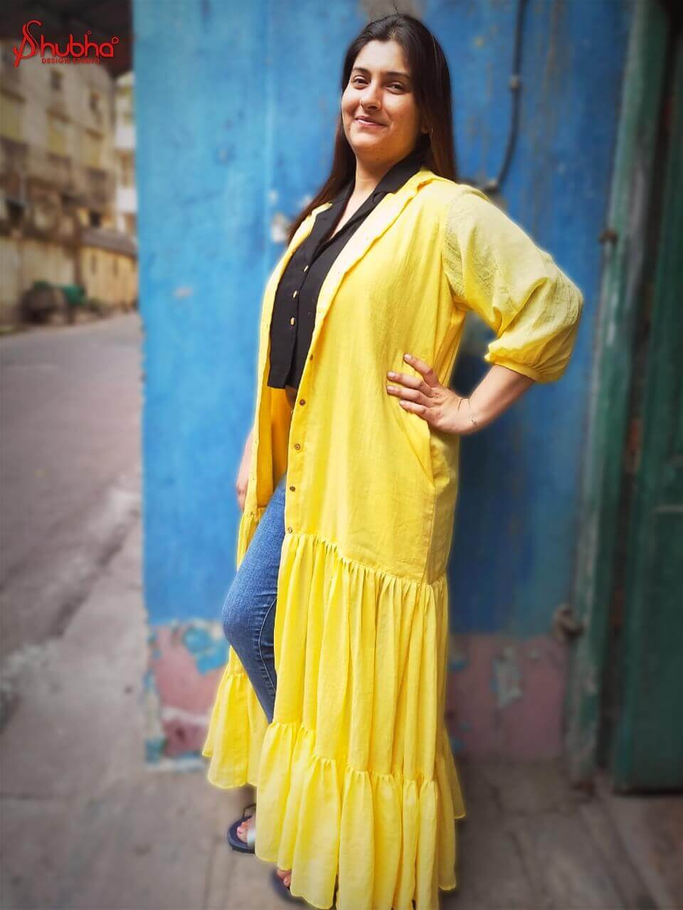 Layered Travel Yellow Jacket Dress