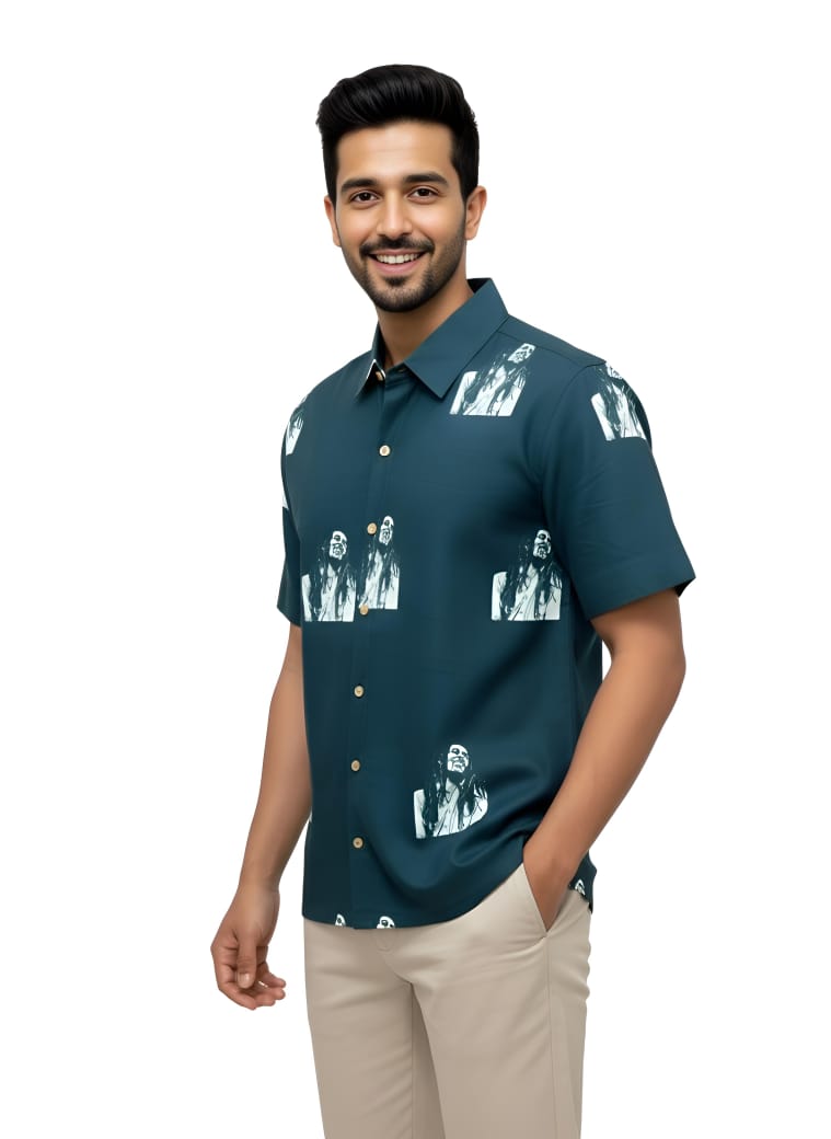 Bob Marley Charcoal Black and White Shirt