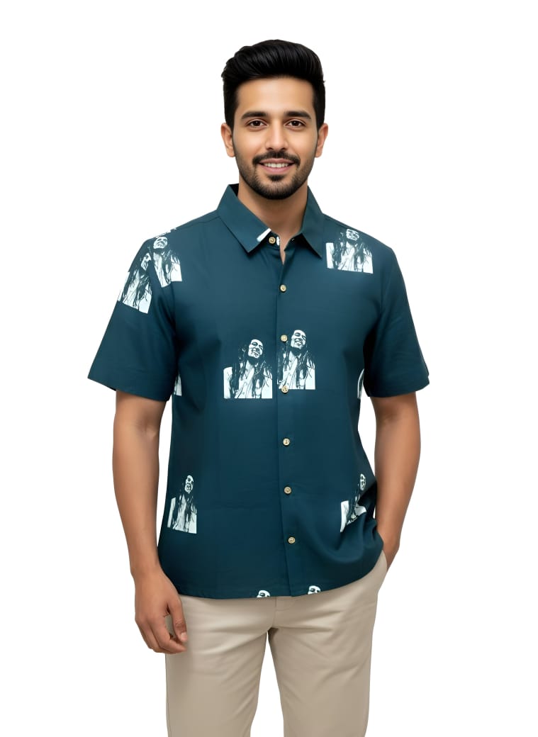 Bob Marley Charcoal Black and White Shirt