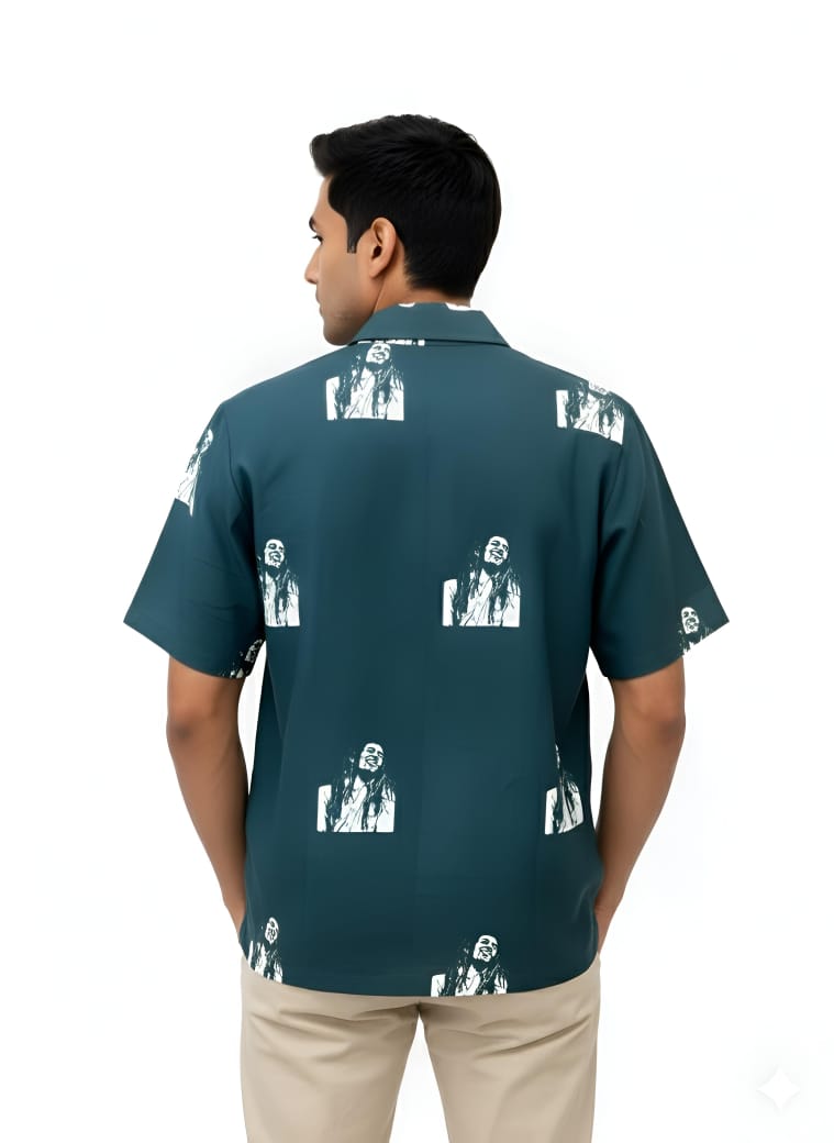 Bob Marley Charcoal Black and White Shirt