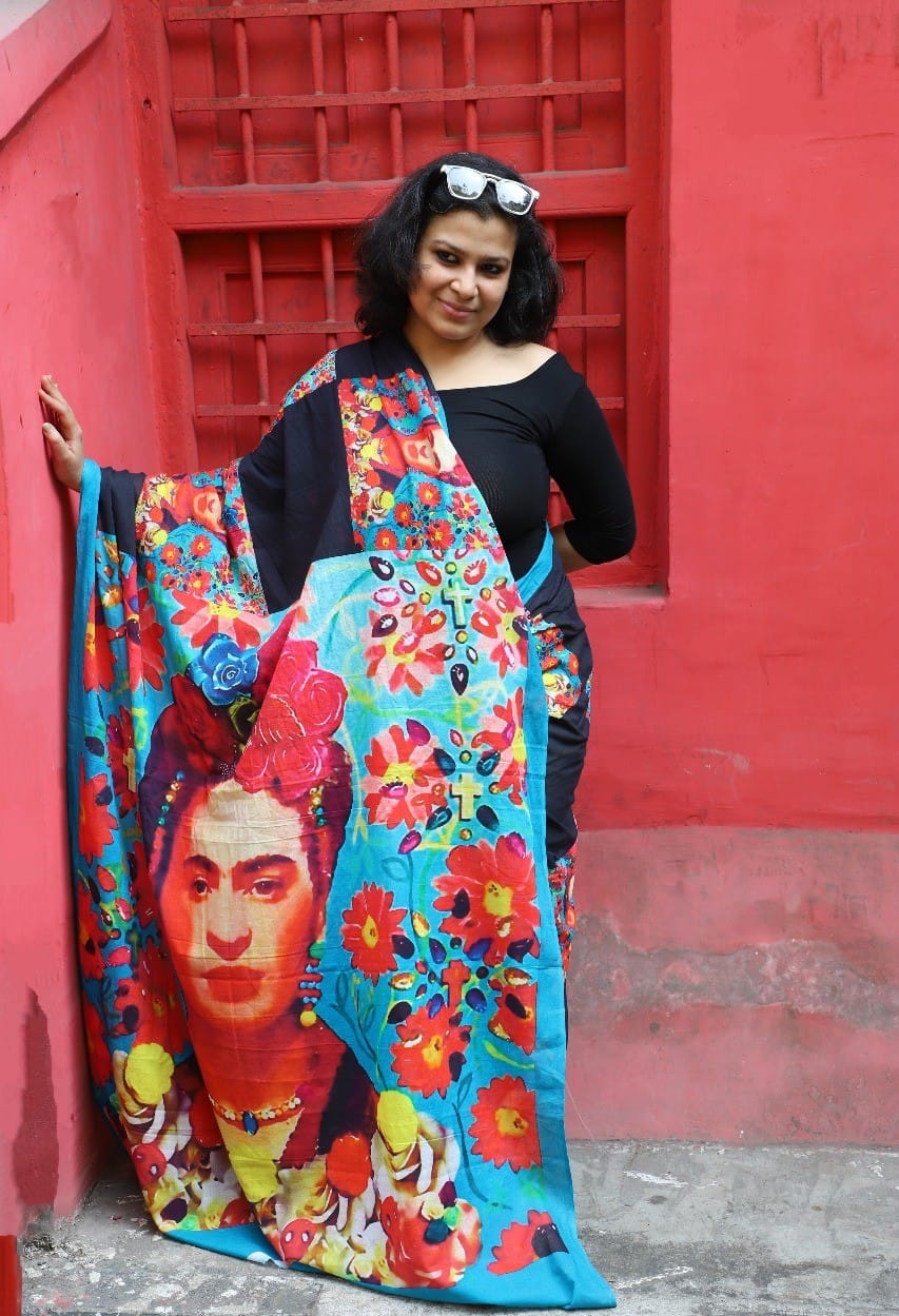 Frida Midnight Blue Saree