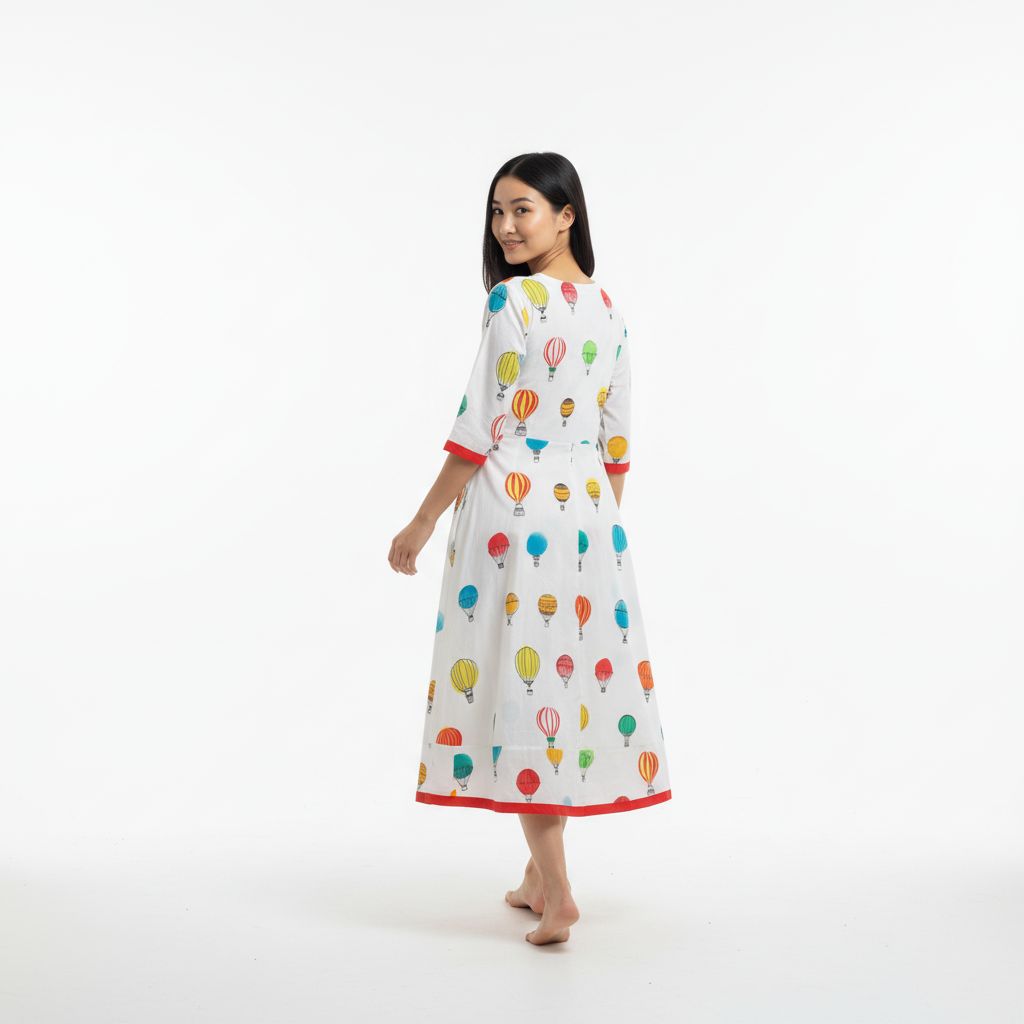 Parachute Printed Comfort A line Dress