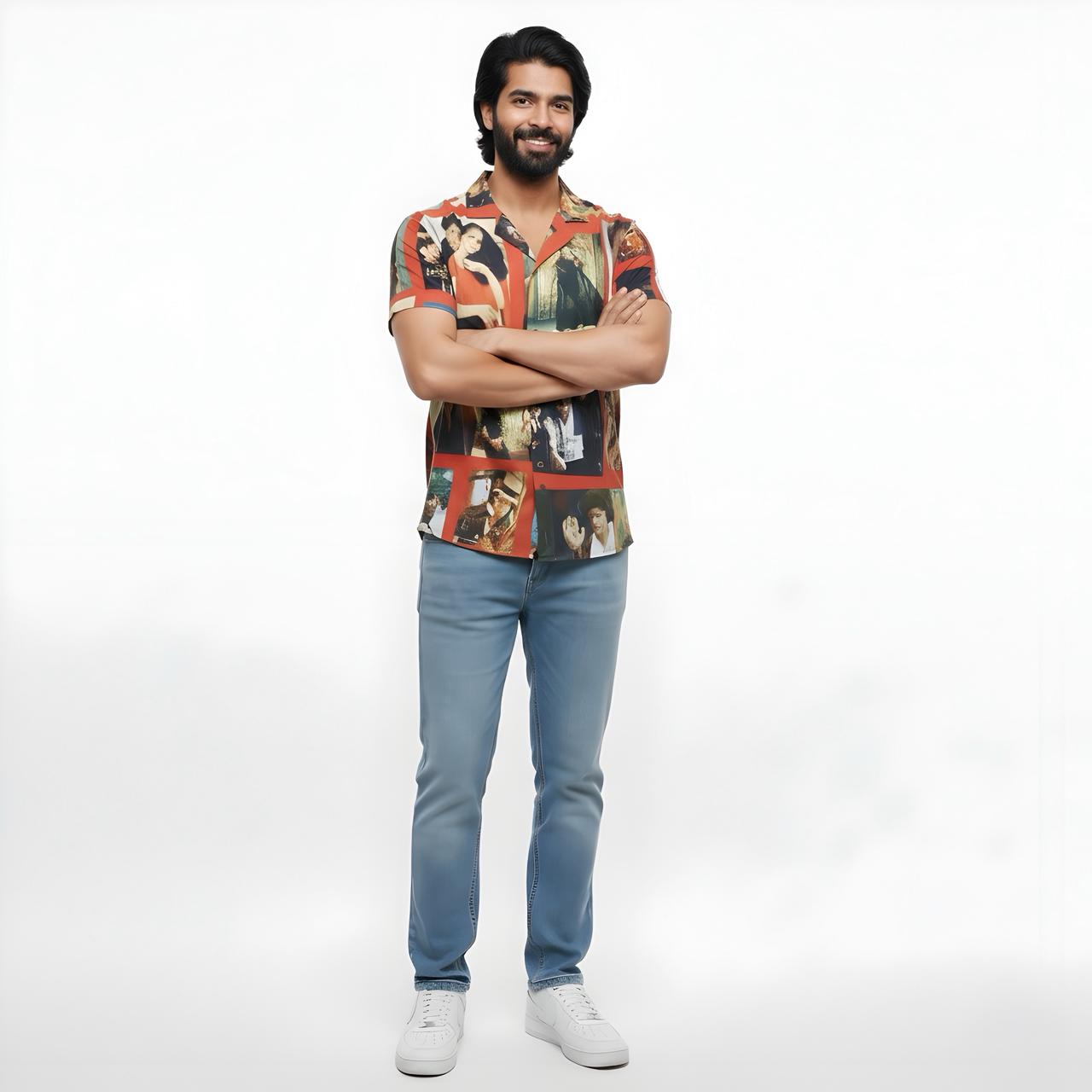 SRK Printed Ruby Red Shirt