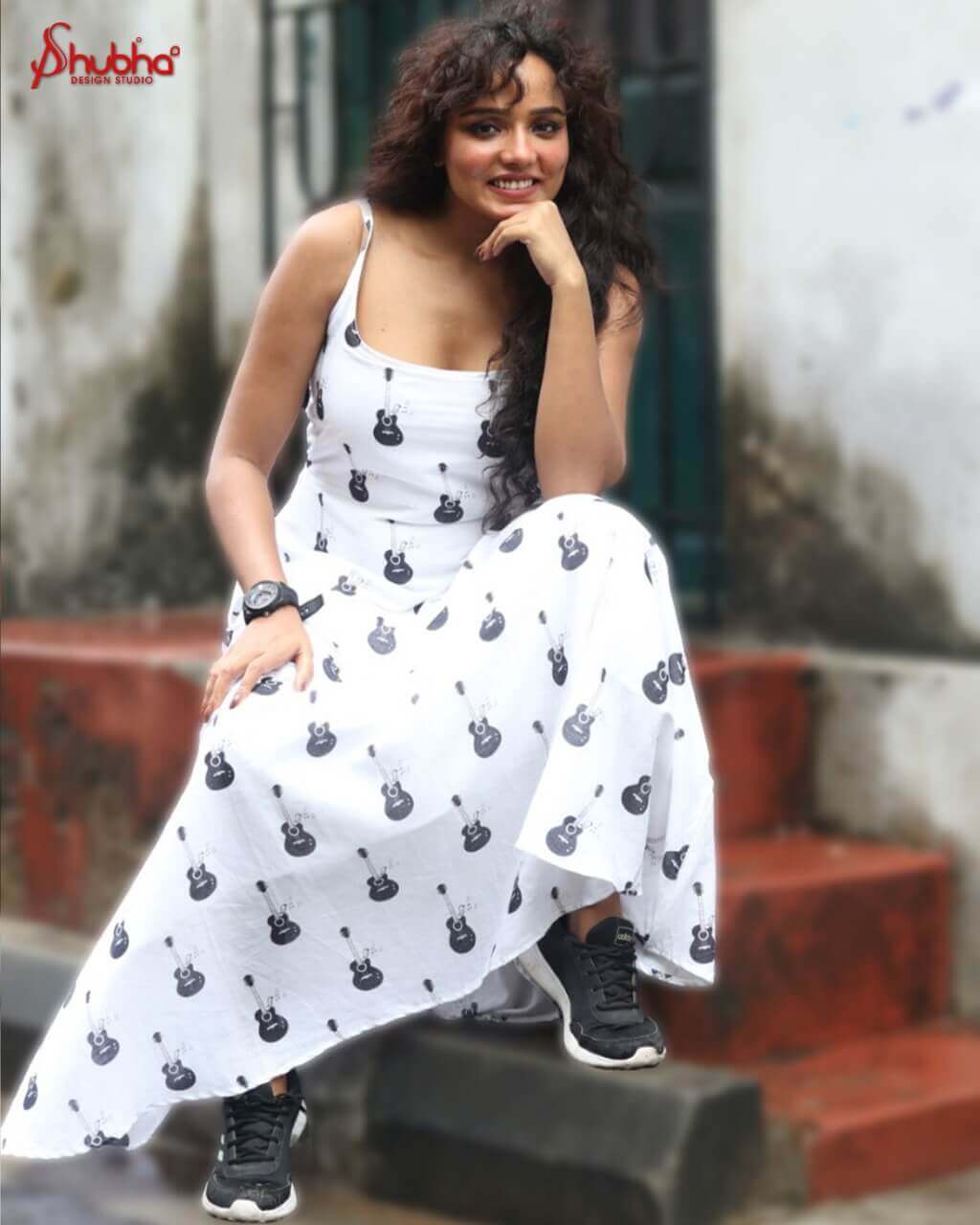 Guitar Printed Musical Dress