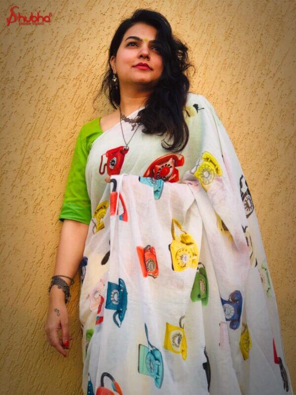 Telephone Printed Saree