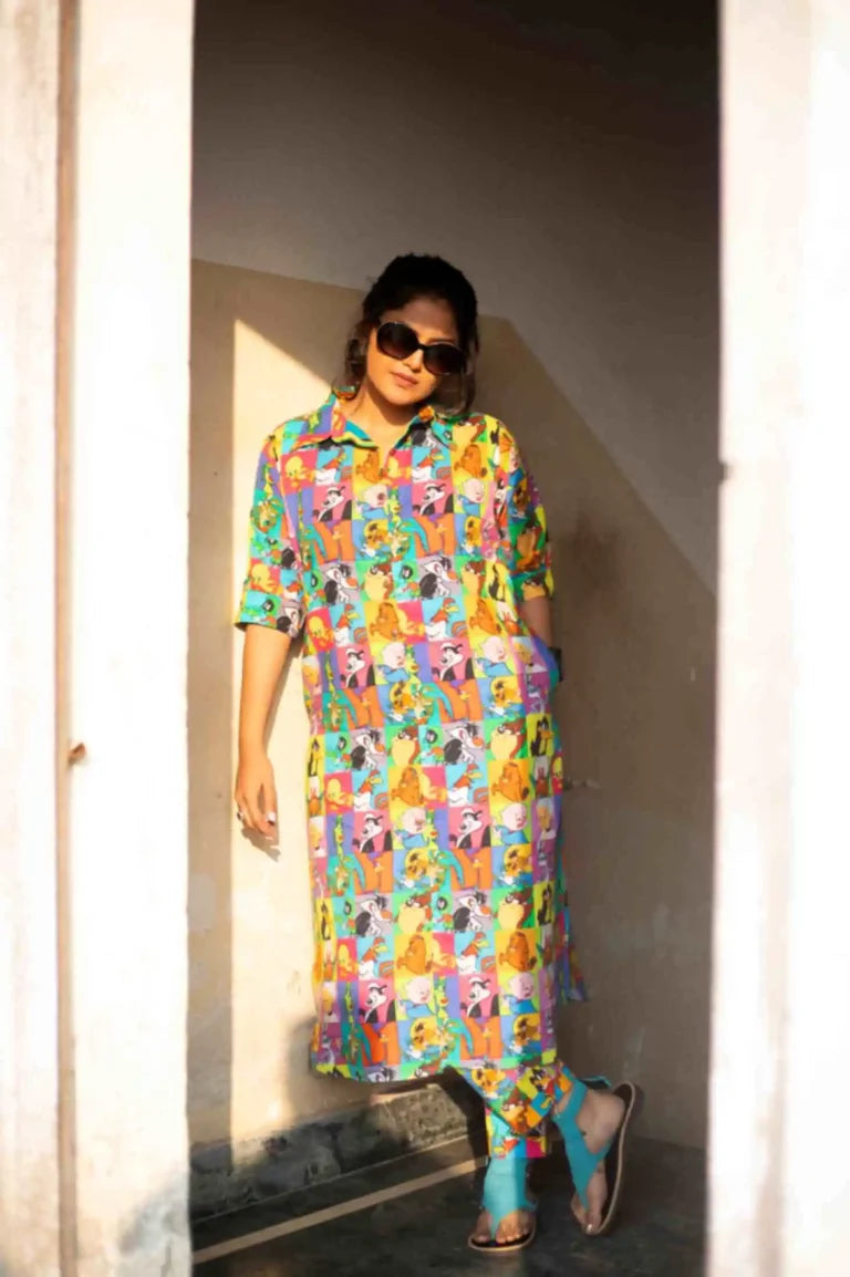 Cartoon Printed Coord Set